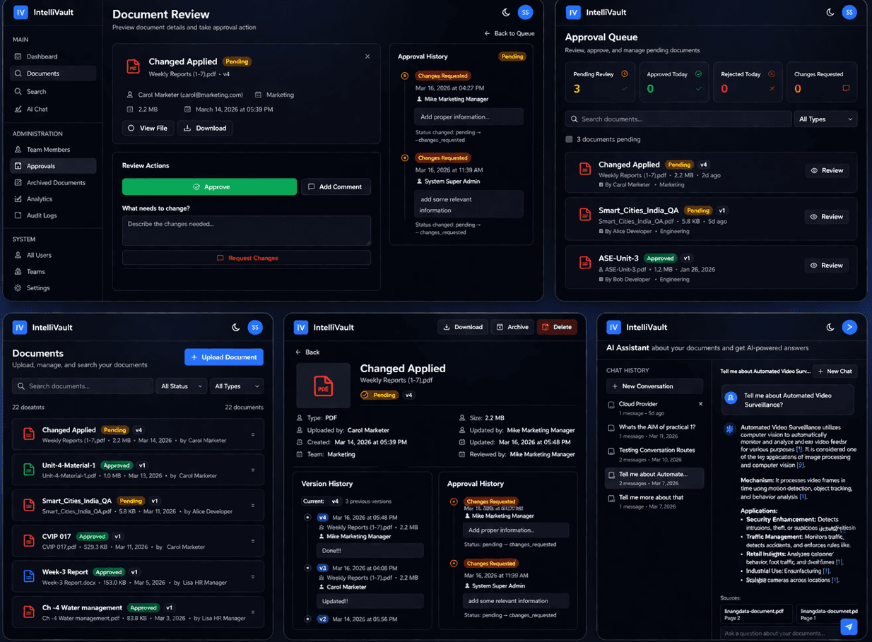 IntelliVault - Smart Internal Knowledge Base interface