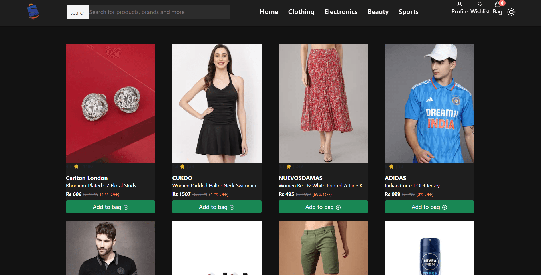 SimpleKart - E-Commerce Platform interface